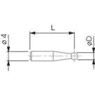 Tesa 02660078 Insert rod Ø 4 mm with ball tip, ball Ø 3 mm, length 60 mm, for FMS probe