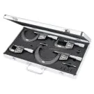 Starrett S3732BXFLZ Set of Four digital Micrometers in Metal Case 0-4"/0-100mm .00005"/0.001mm Res.