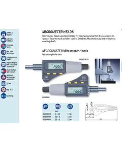 Tesa 06030040 MICROMASTER Micrometer head without spindle lock 30-0mm flipped display