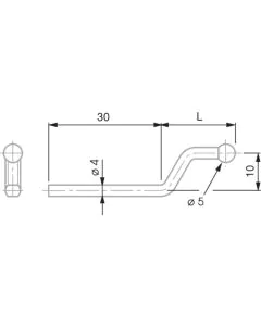 Tesa 02660084 Insert rod Ø 4 mm with ball tip, ball Ø 5 mm, length 20 mm, for FMS probe