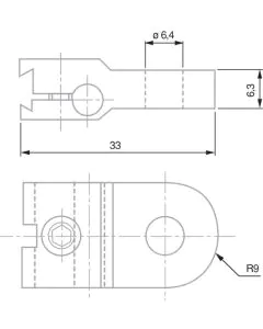 TESA 03240100 fixing bracket with dovetail clamp & cylindrical bore for GT 31 Lever Probe