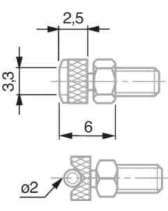 TESA 03510502 Insert with Cylindrical Measuring Face, Counter Nut for Radial Alignment