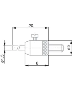 TESA 03560009 Insert with a Flat Measuring Face Ø 1, 5 mm, Interchangeable Pin, carbide, 